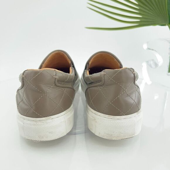GREATS Womens Brooklyn Sneaker Size 8.5 Gray Quilted Leather Slip on Loafer Shoe - Picture 6 of 15